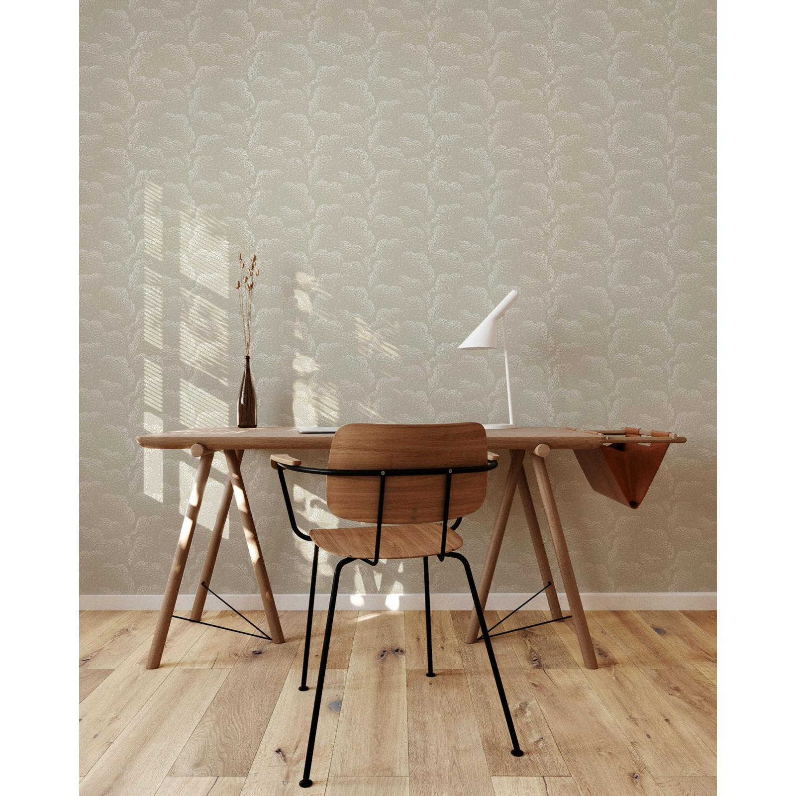 Revel Mid-Century Abstract Peel & Stick Wallpaper, Camel Hair, Self-adhesive