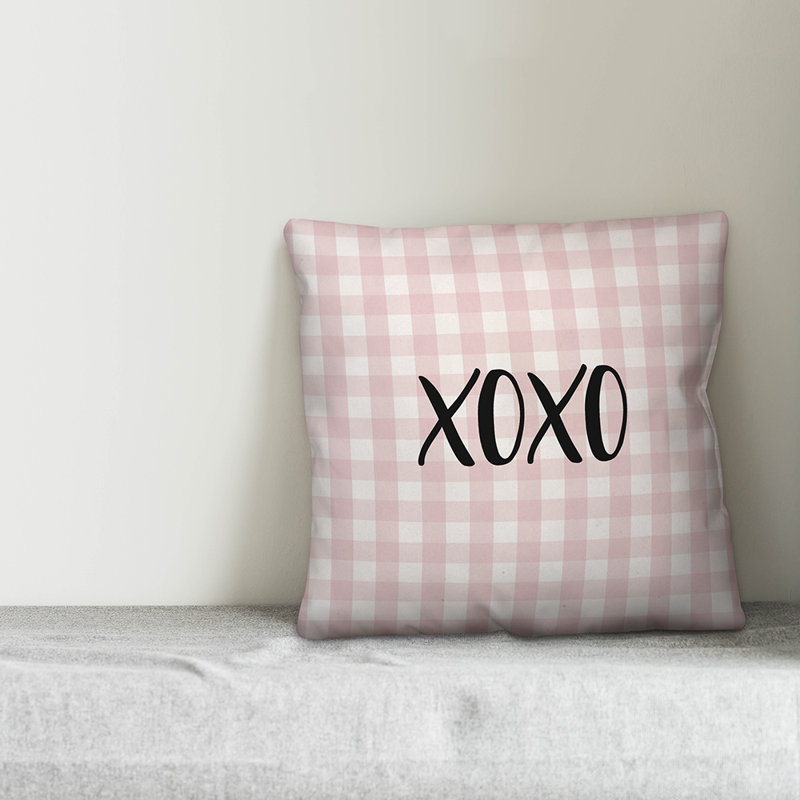  Coussin Xoxo, Rose / Noir, Coussin décoratif