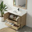 Ensemble de meuble-lavabo simple 36 po avec plateau en granit blanc-1341187371