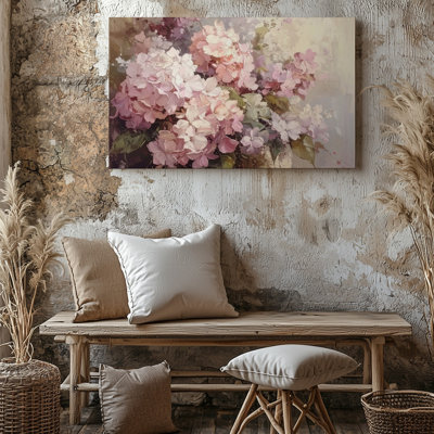 Canvas Blush Hydrangea Dream Soft Abstract Floral Some Memories Don T Wall Art Ready To Hang Gallery Wrapped Home Decor Premium Quality