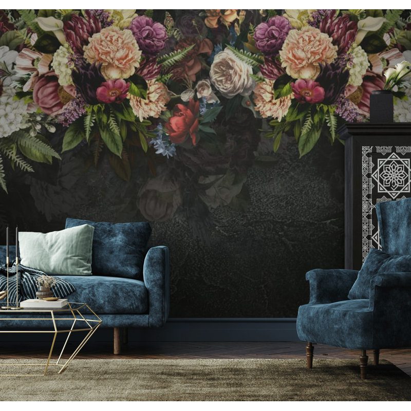 Midnight Garden Bloom, 96" L x 108" W