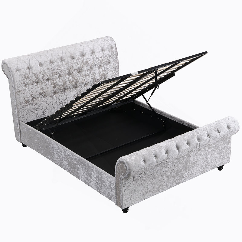 Grand lit de rangement tapissier Hartfried