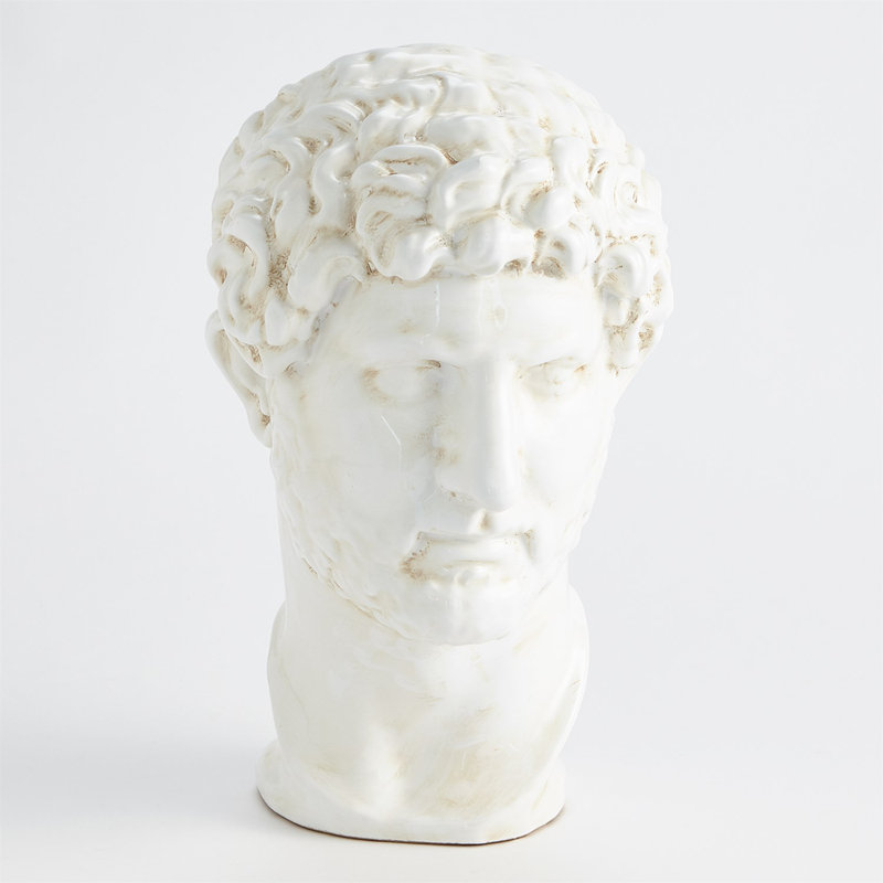 Hadrian Bust-White Glaze