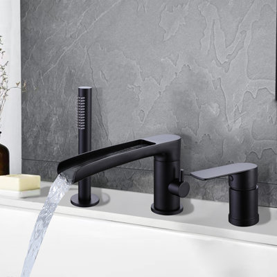 Deck Waterfall Faucet with Diverter