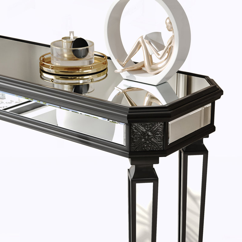 Console miroir, canapé, Silver / Black, Black