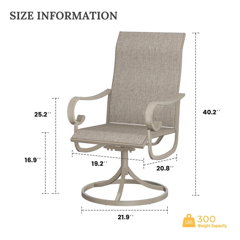 Fauteuil de salle à manger d'extérieur Beidleman, Crème