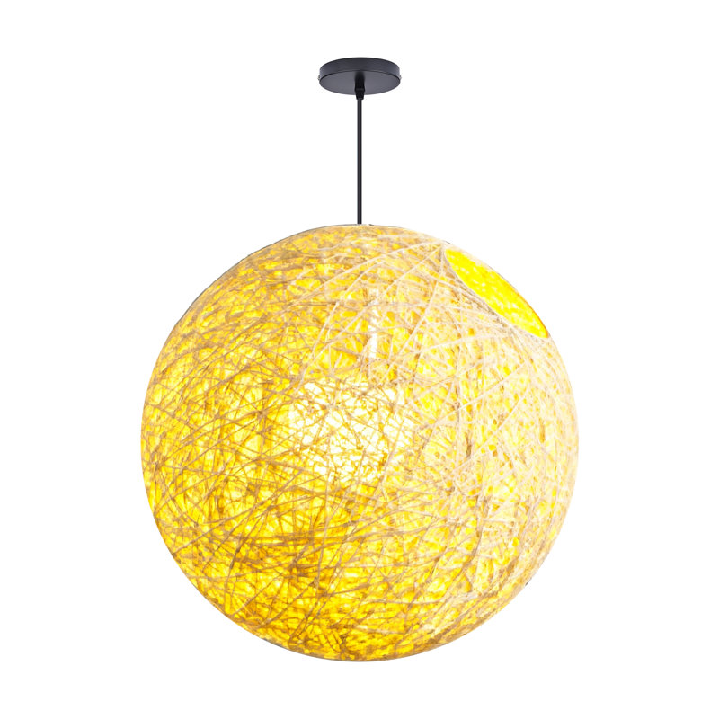 Luminaire suspendu sphère 1 lumière blanc, H 23,62 po x l 23,62 po x P 23,62 po, Beige