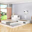 Lit plateforme simple en L avec lit gigogne simple, rangement, bureau et lumière DEL-1147374124