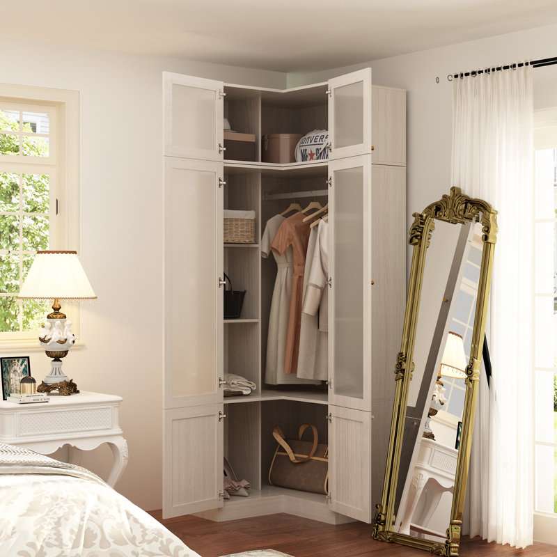 35.4 " W Glass Entry Hall Wardrobe