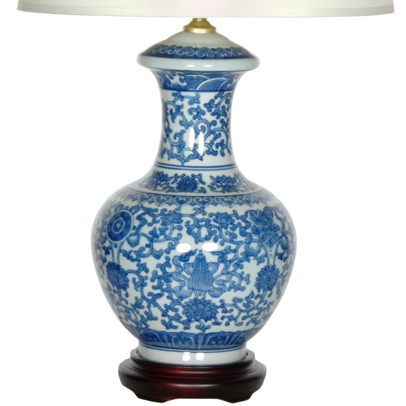 Porcelain Round Vase 24.5" Table Lamp