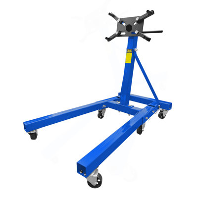 Support pour moteur d'une capacité de 2000 lb, support pour moteur tournant à 360 degrés avec 6 roulettes, support pour moteur de moto robuste avec cadre pliable pour la réparation automobile, l'entretien du véhicule, bleu
