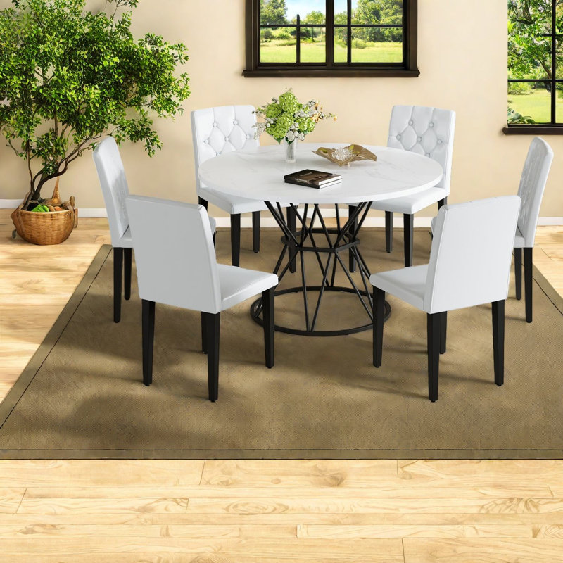 Modern Dining Table Sets(must Include Both Table And Chair), Mdf Marble Kitchen