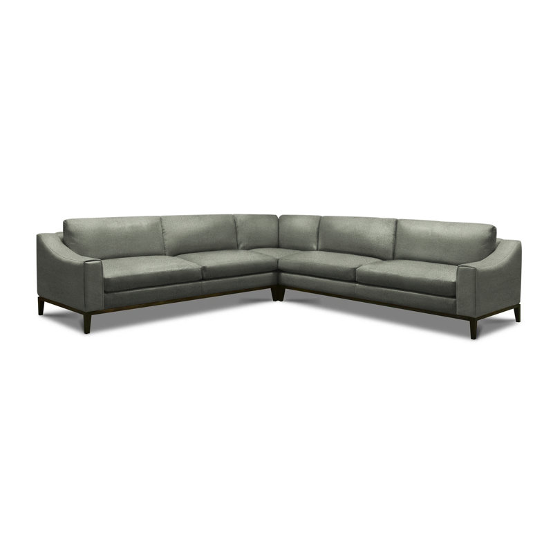 Rodeo Sectional, Taupe Gray Caressa Genuine Leather