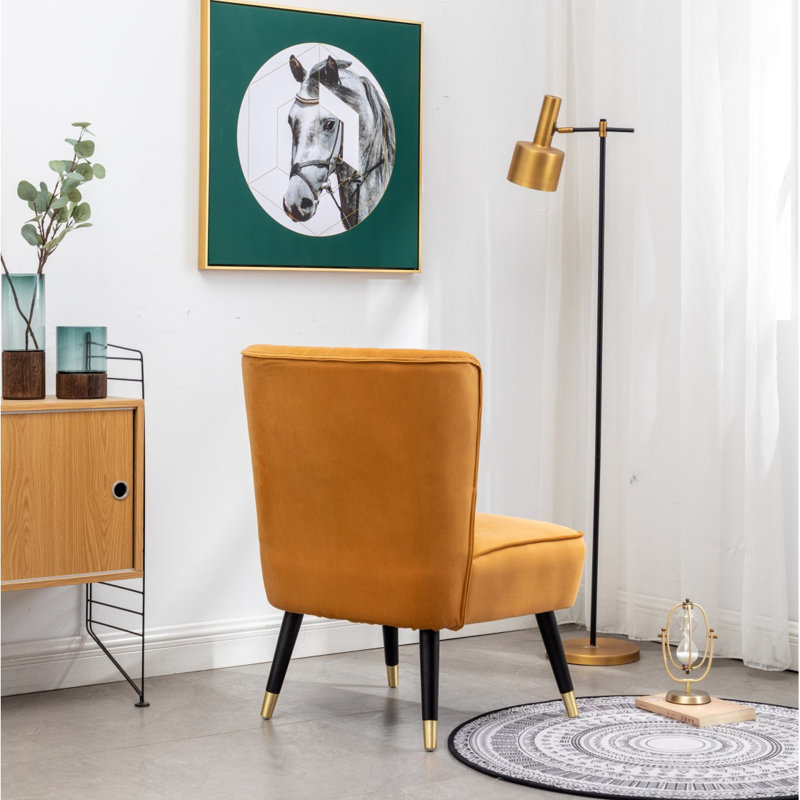 Fauteuil d'appoint en velours, Doré