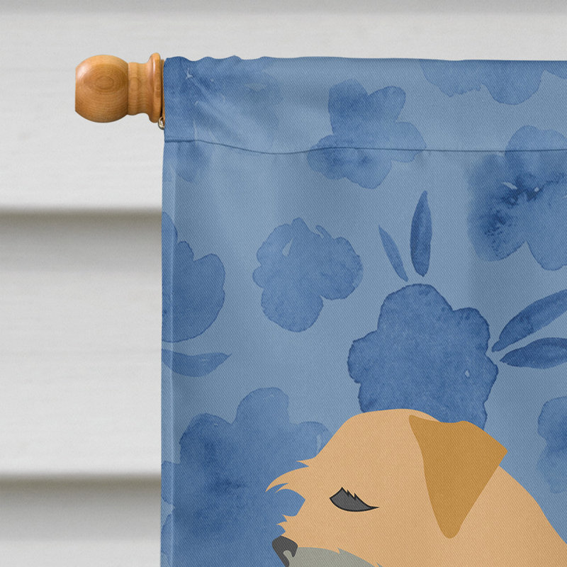 Caniche en polyester à 2 côtés 40 x 28 po standard welcome drapeau maison, Border terrier 2