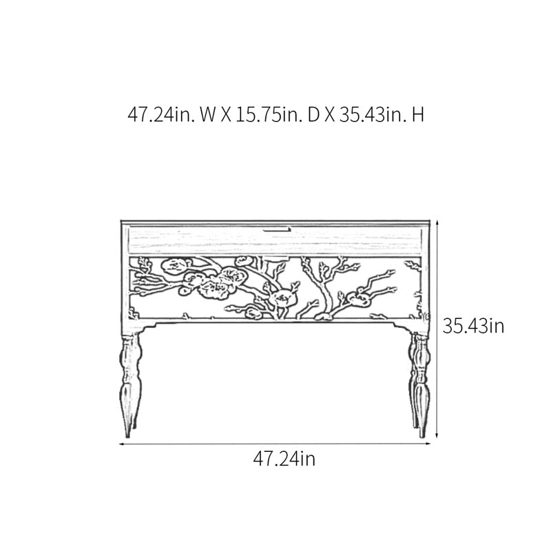 Console rétro avec tiroirs Retro Classical Elegant, Noir, noir, noir, noir