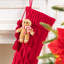 Chaussette de Noël 22 po en tricot rouge + ornement en pain d'épice - Cozy & Traditional