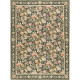 Highland Needleworks Wool Area Rug in Green