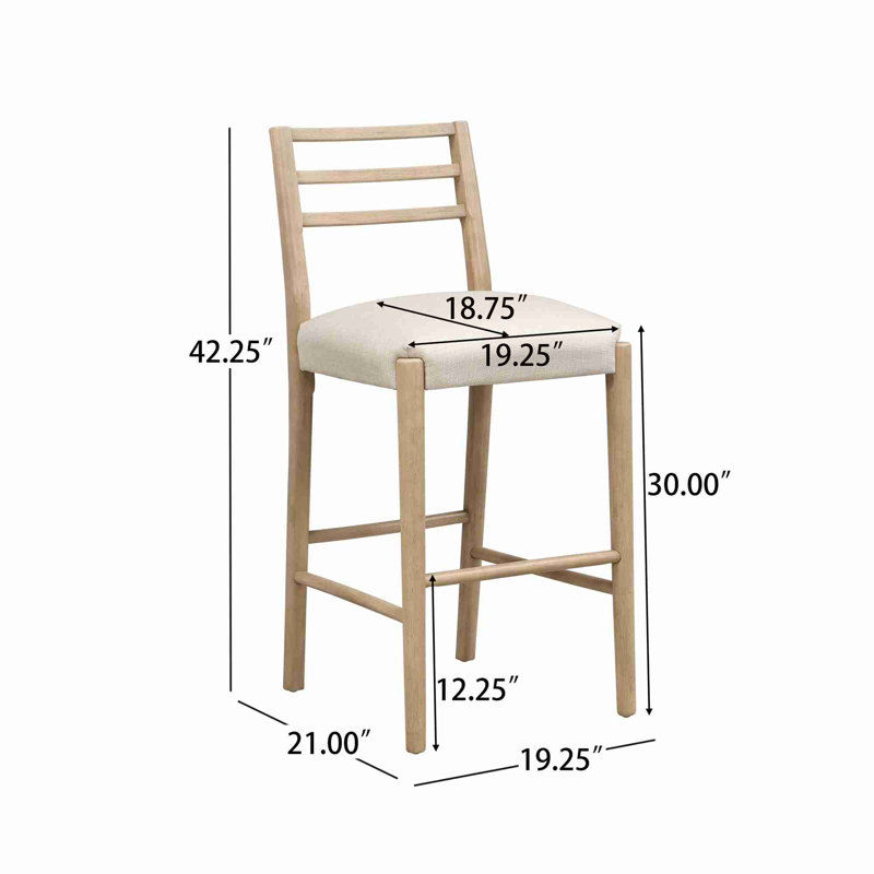 Tabouret de bar avec dossier échelle (ensemble de 2)