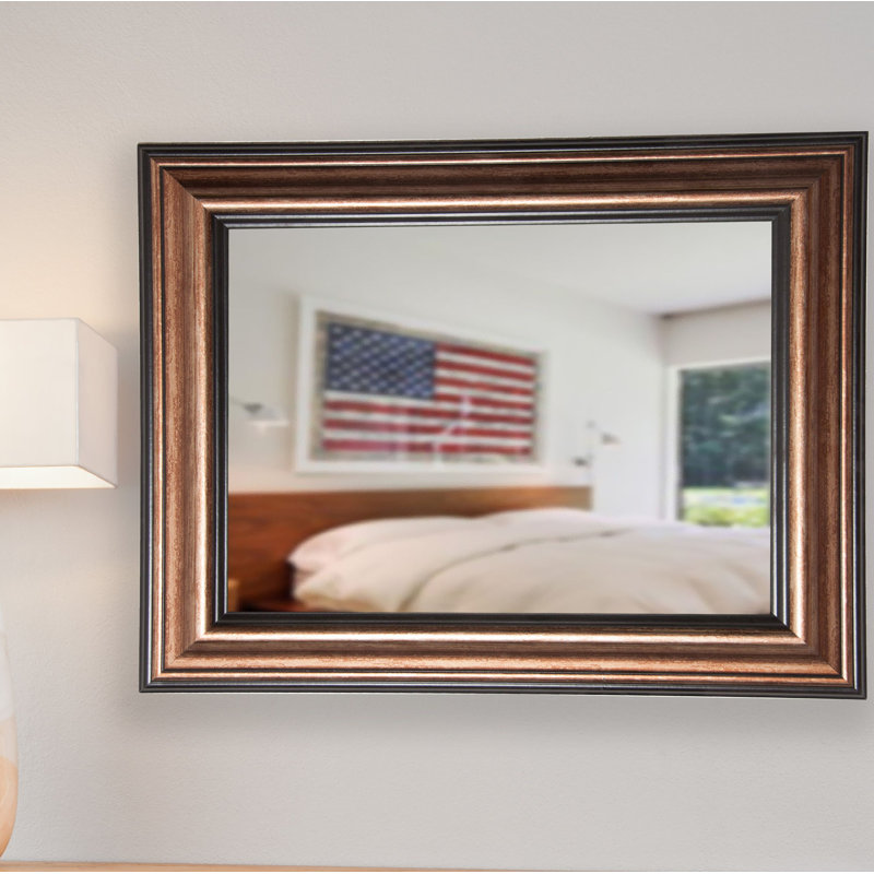 Ukiah Flat Wall Mirror, Copper and Black, 39" H x 33" W