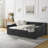 Rowan Linen Upholstered Tufted Daybed with Drawers, Waved Arms & Copper Nailhead Trim-129452172-129452171