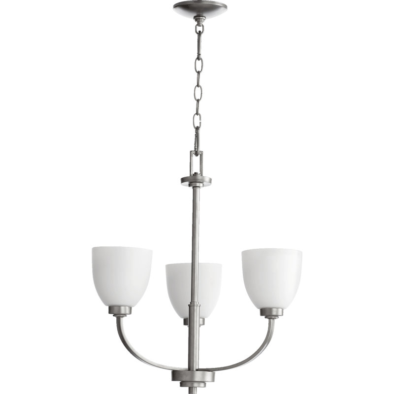 Lustre classique / traditionnel à 3 lumières Cariad, Nickel classique