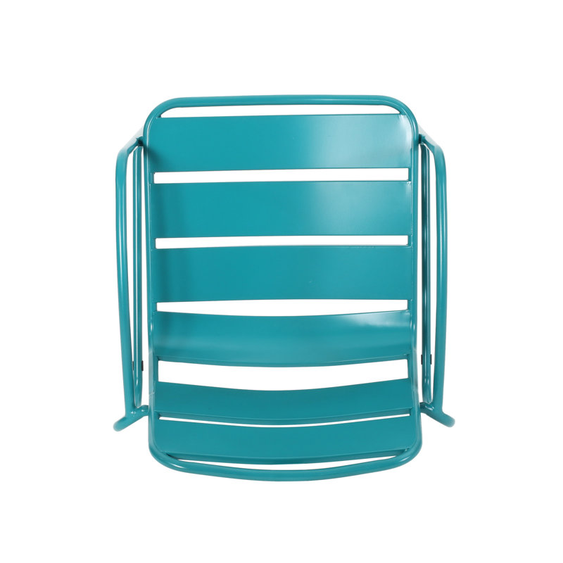 Teal Iron Chair: Backyard Relaxation Retreat, 23.87 In. Depth, 26.2 Width, 25.41 Height, 14.18 Lb Outdoor Joy, D, W, H, Wt