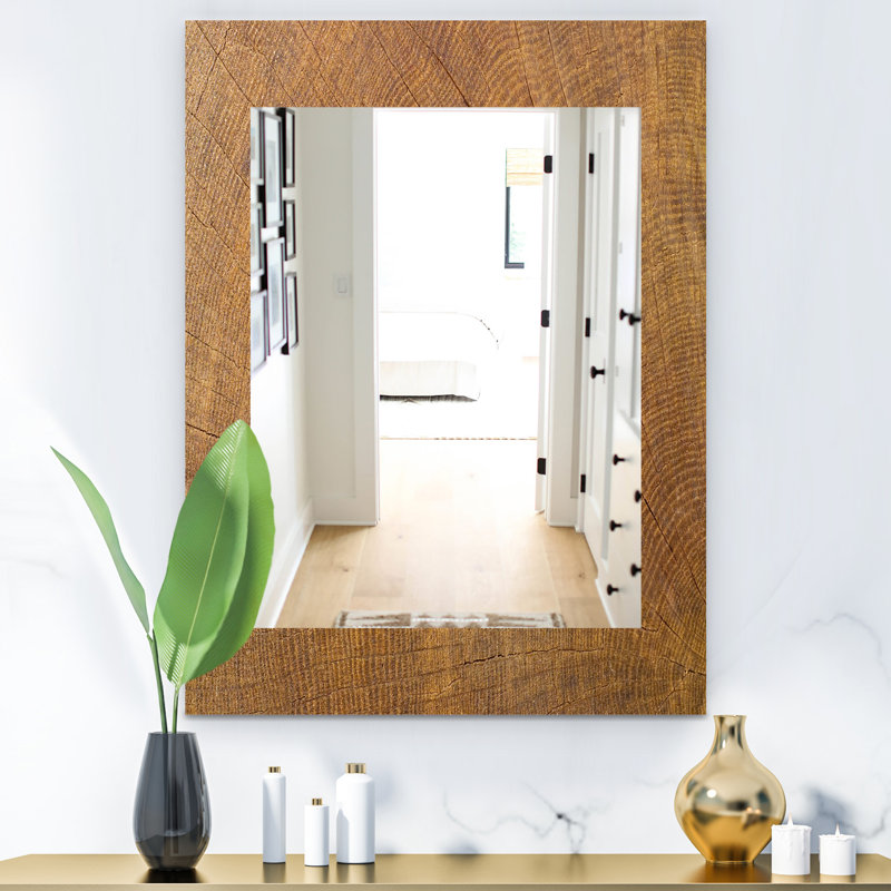 Miroir mural en bois ii, H 39,4 po x l 29,5 po