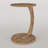 C Shaped End Table For Couch Small Places, Space Saver Round Side Table For Sofa And Bedside With Wheels, Coffee And Eating Snack Time Tray For Living Room, Office (Natural)