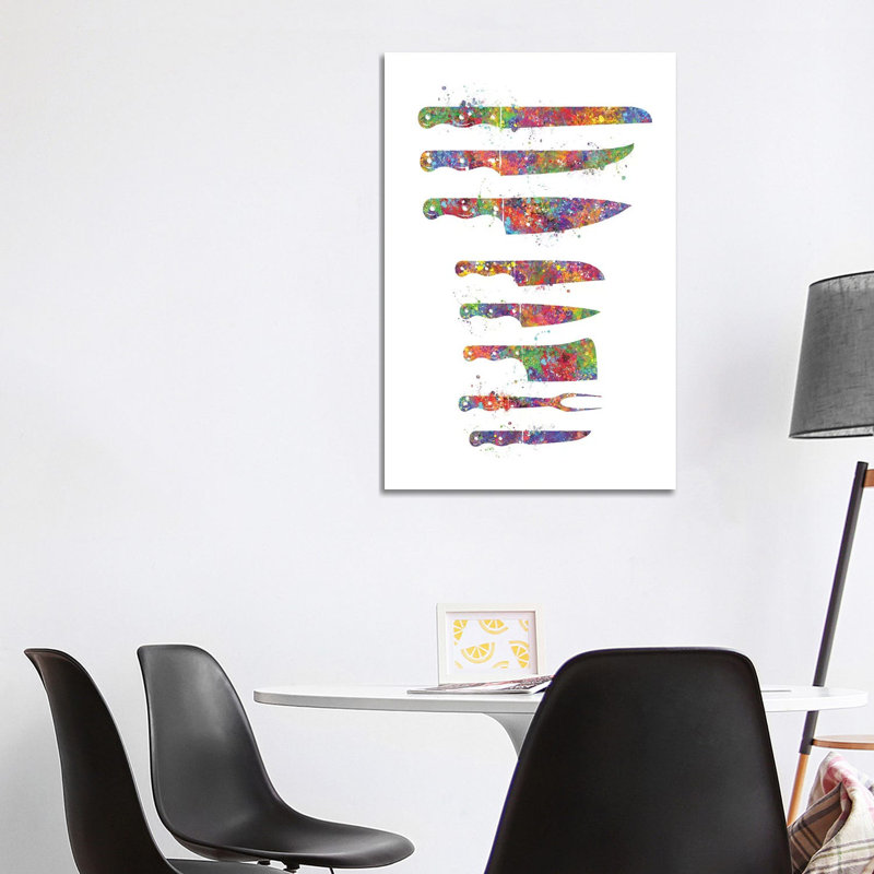 Kitchen Knives by Genefy Art - Wrapped Canvas Print, 101.6 cm H x 66.04 cm W x 3.175 cm D