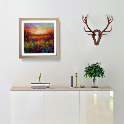 Meadow Palette Knife Painting - Framed Print