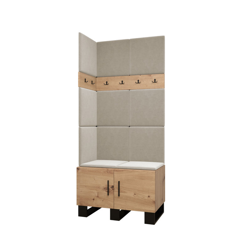 12 Pair Shoe Storage Cabinet, Brown/Beige