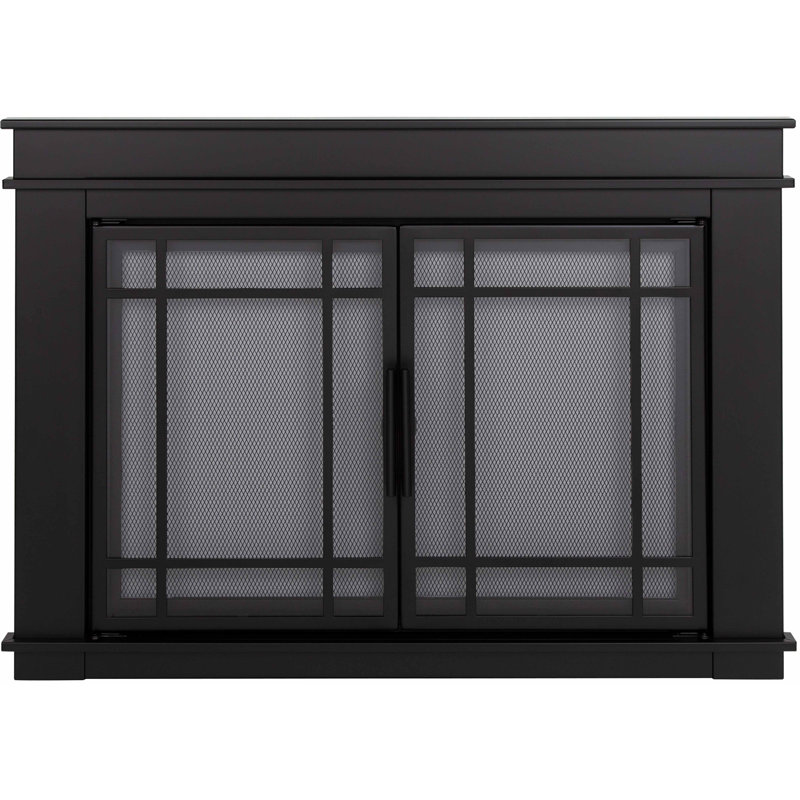 Portes de foyer en verre trempé fumé Alfye, H 31 po x l 44,5 po x P 1,57 po