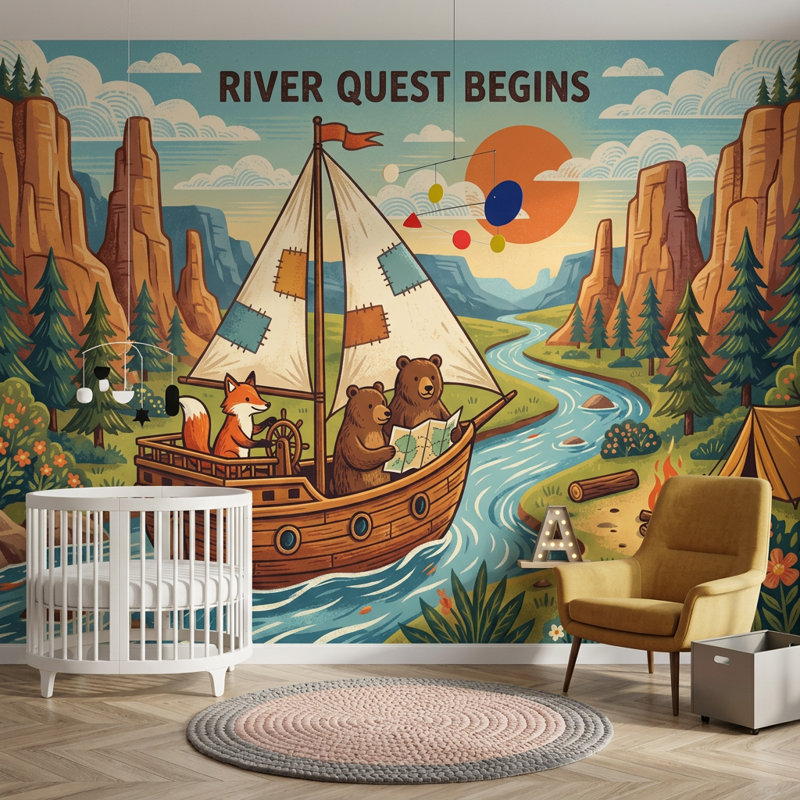 River Canyon, 160 po x 108 po, Peler et coller