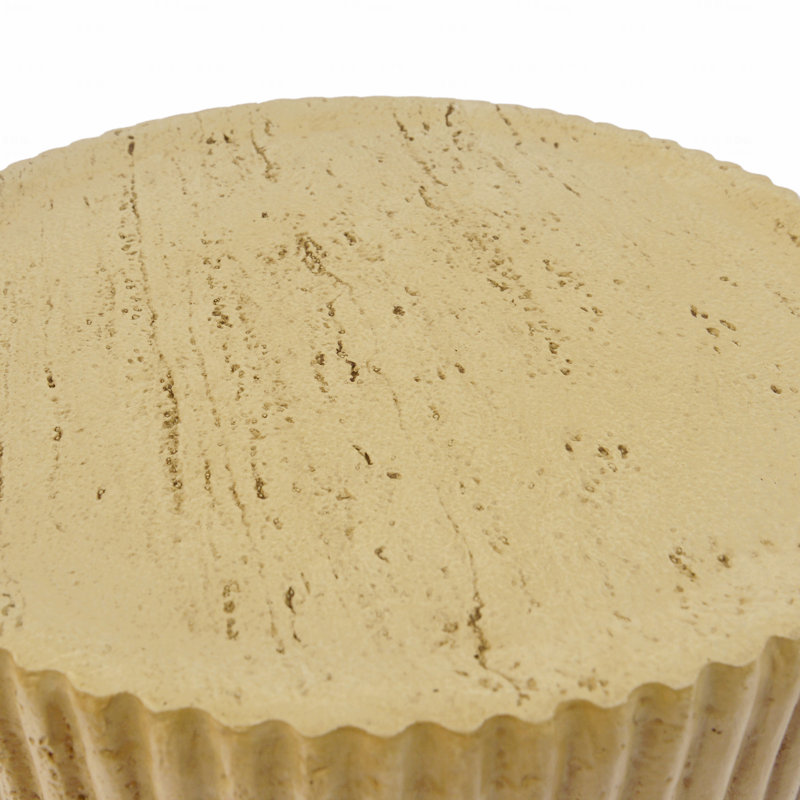 Table d'appoint cylindrique Mgo, texture bois