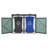Metal Outdoor Garbage Bin Shed Stores Two Trash Cans With Ventilation, Lockable Doors, And Rust-Resistant Galvanized Steel Construction.-121444611