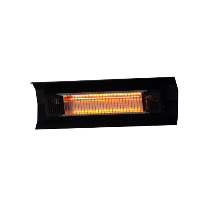 Fire Sense Wall Mounted IR Patio Heater 1500 W, 6 Ft Non Retractable Electrical Cord Mounting Bracket - Black