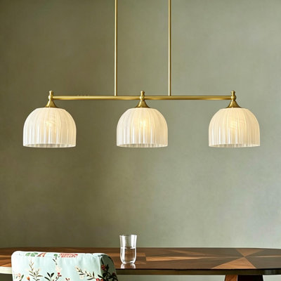 3-Light Dimmable Linear Kitchen Island Pendant Light