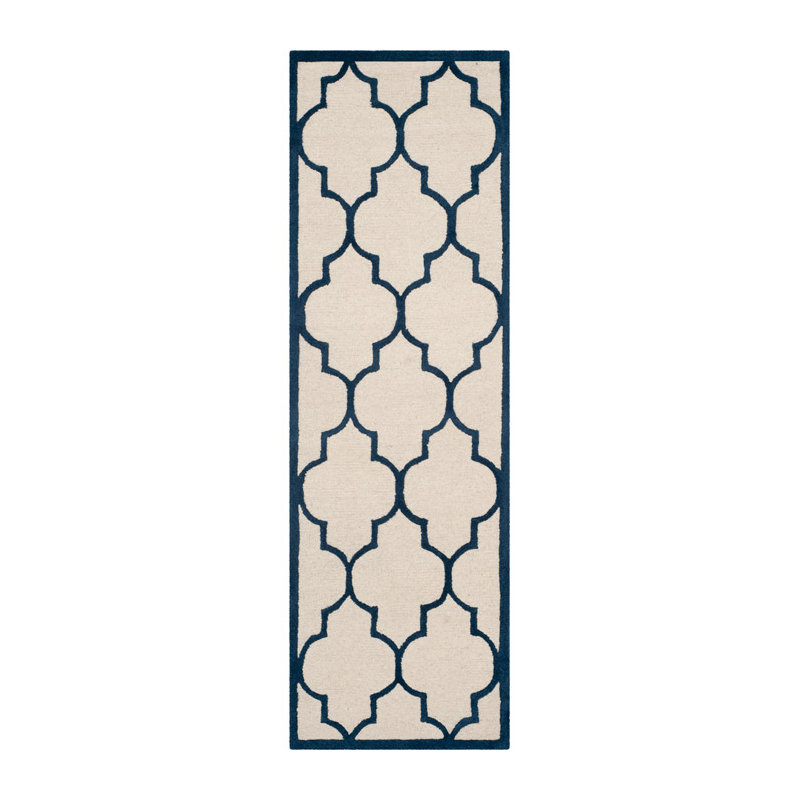 Cannen Hand Tufted Wool Geometric Rug, Runner 2'6" x 10'