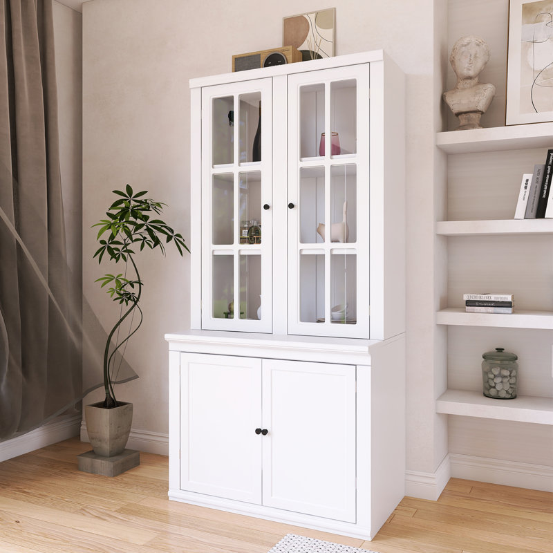Vitrine avec portes en verre double, vaisselier de style traditionnel