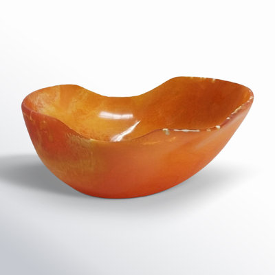 Olwen Small Large Fruit Bowl Orange Resin Dia 13.3"