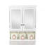 Armoire de rangement de salle de bain avec miroir, 2 portes, 2 tablettes réglables et 3 paniers de style Noël, fixé au mur pour une utilisation efficace de l'espace