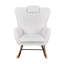 High Back White Rocking Chair With Headrest And Side Pockets-684208568