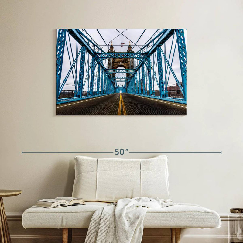 Blue Cincinnati Bridge, 26" H x 39" W