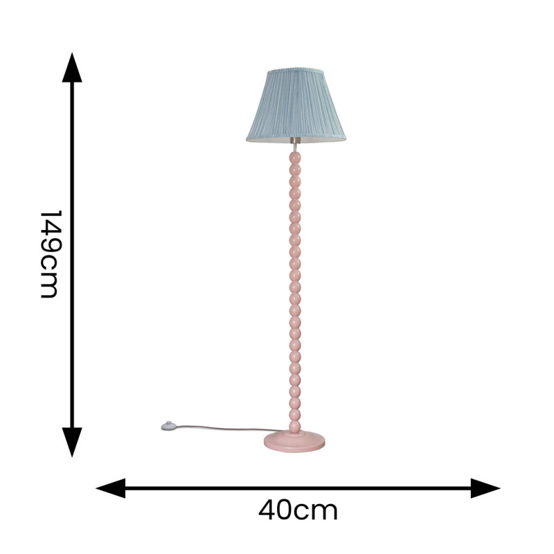Bobbles 149 H cm Traditional Floor Lamp, No, Rose Pink