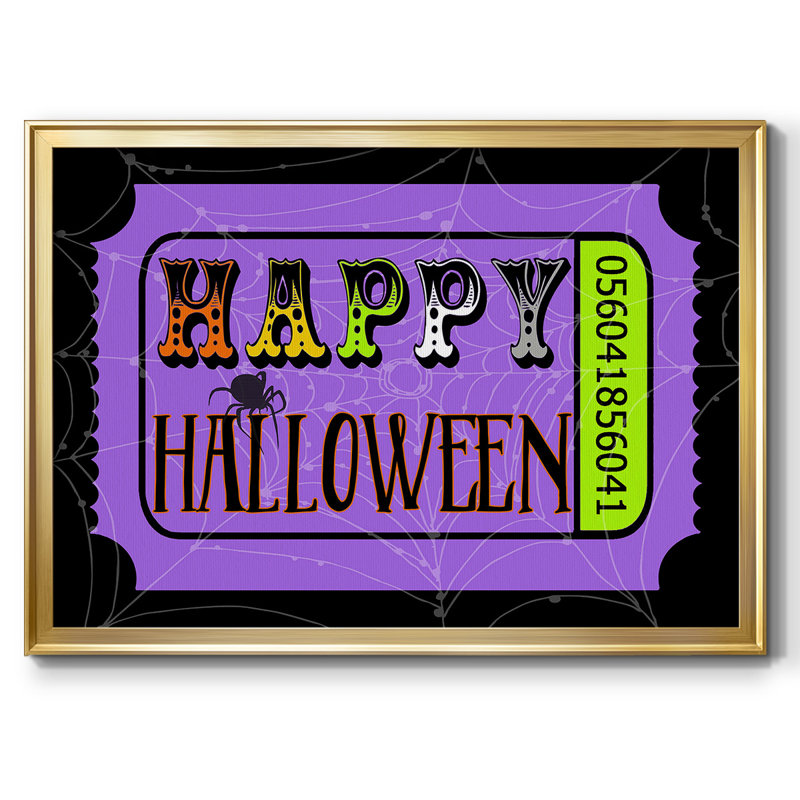 Joyeux Halloween, impression sur toile encadrée, H 30 po x l 44 po x P 1,5 po, Or