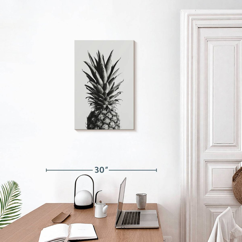 Yarlin Pineapple Black And White I, 24" H x 16" W