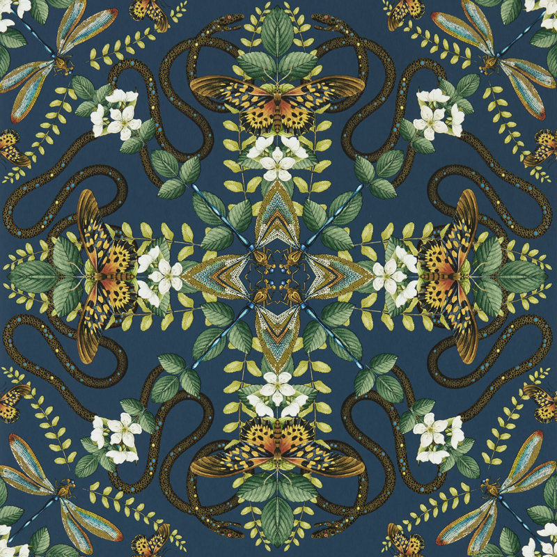 Emerald Forest Wedgwood Wallpaper 10.05m x 52cm, Black