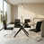 Full Black Table + Black/Silver Chairs