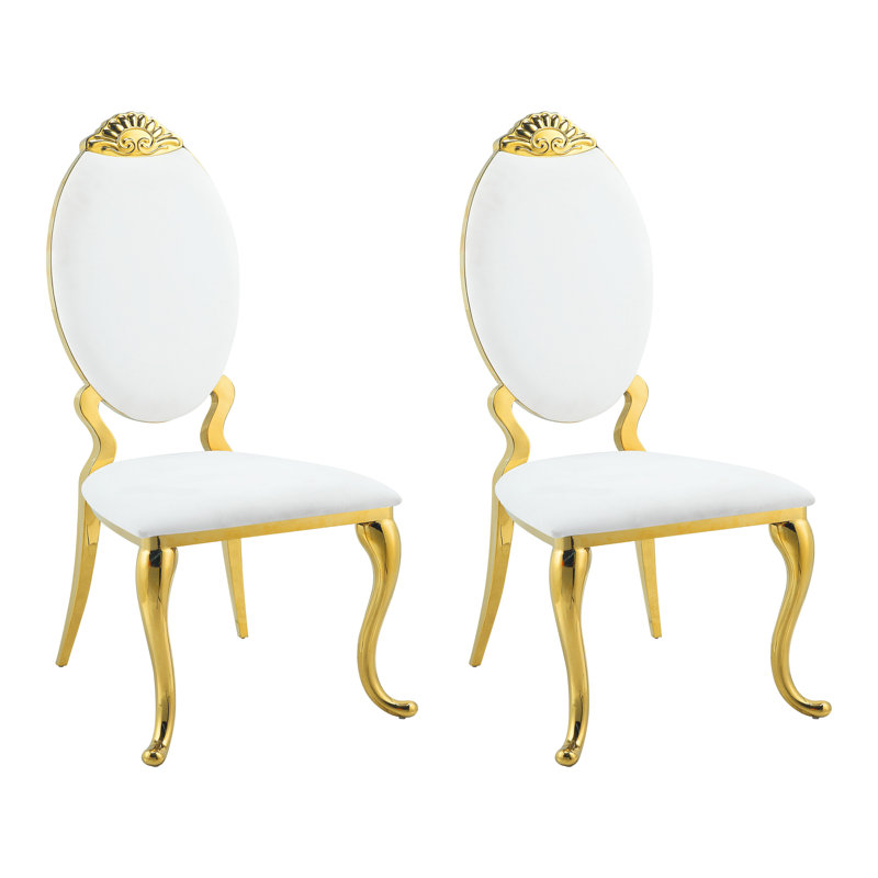 Chaise d'appoint en velours blanc Aolani